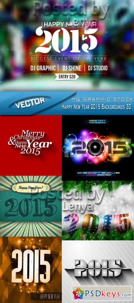 Stock Vector - Happy New Year 2015 Backgrounds 30