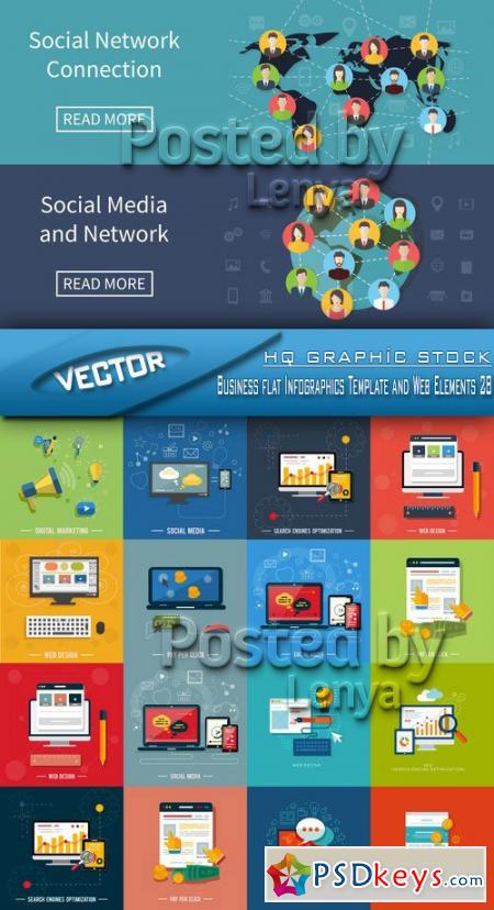 Stock Vector - Business flat Infographics Template and Web Elements 28