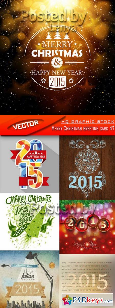 Stock Vector - Merry Christmas greeting card 47