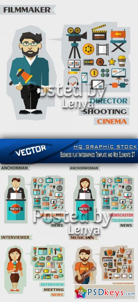 Stock Vector - Business flat Infographics Template and Web Elements 27