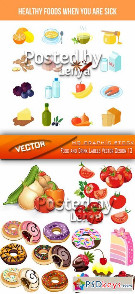Stock Vector - Food and Drink Labels Vector Design 13