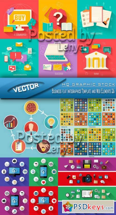 Stock Vector - Business flat Infographics Template and Web Elements 26