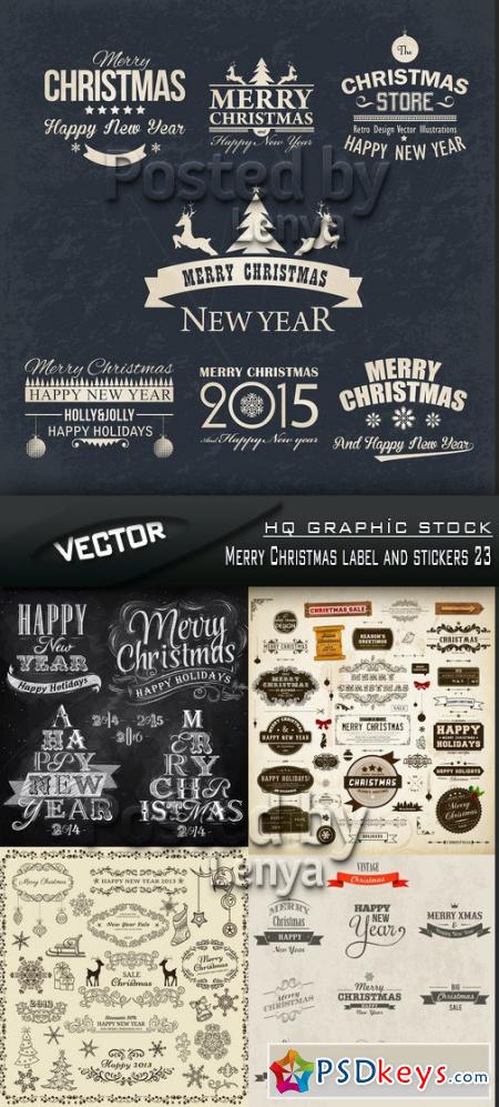 Stock Vector - Merry Christmas label and stickers 23