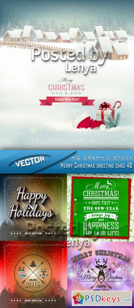 Stock Vector - Merry Christmas greeting card 48