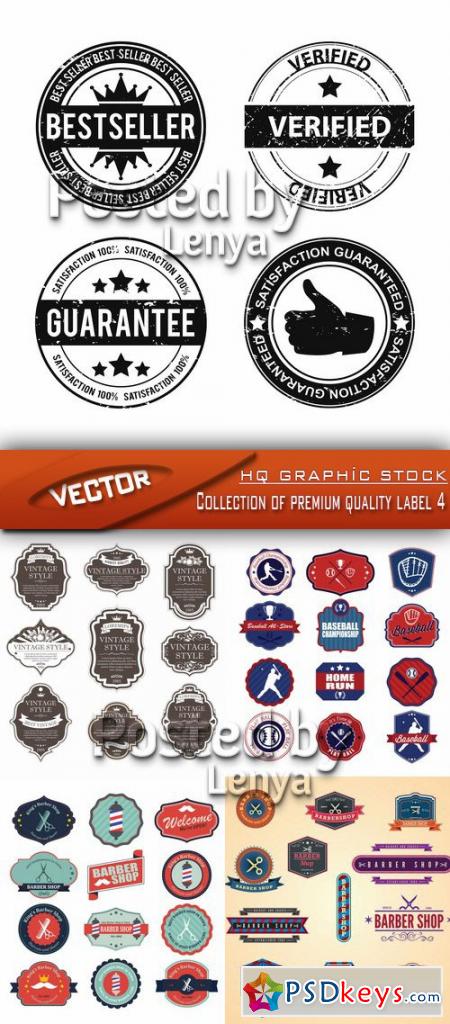 Stock Vector - Collection of premium quality label 4