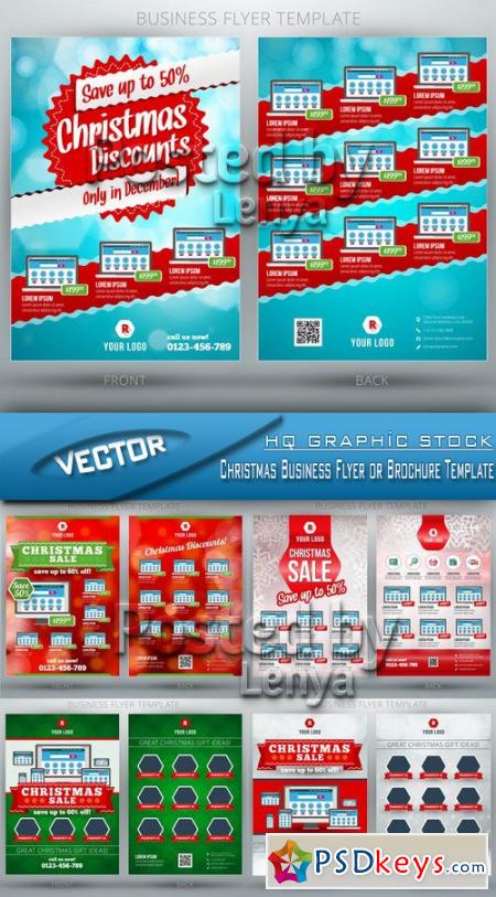 Stock Vector - Christmas Business Flyer or Brochure Template