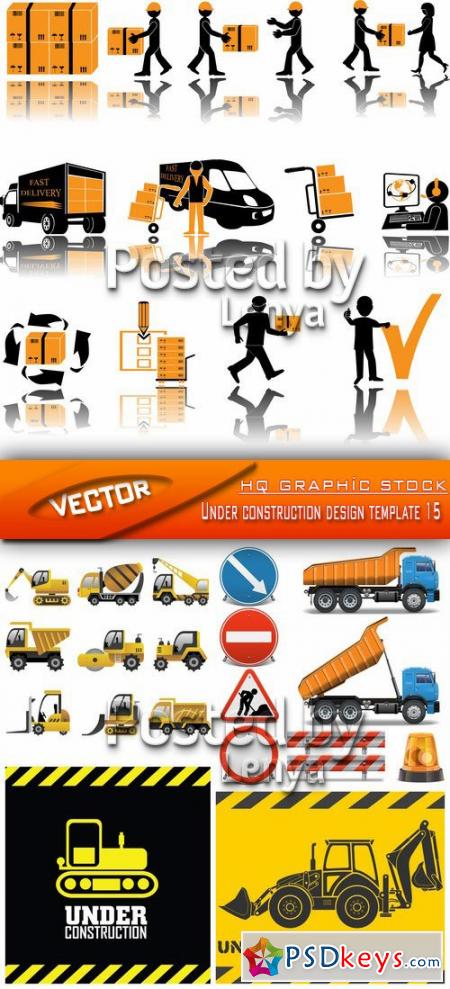 Stock Vector - Under construction design template 15