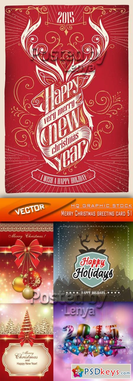 Stock Vector - Merry Christmas greeting card 51