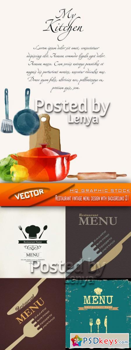 Stock Vector - Restaurant vintage menu design with background 21