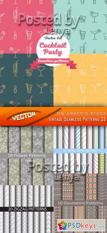 Stock Vector - Vintage Seamless Patterns 25