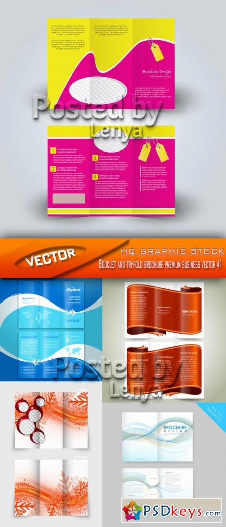 Stock Vector - Booklet and tri-fold brochure premium business vector 41
