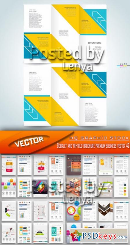Stock Vector - Booklet and tri-fold brochure premium business vector 42