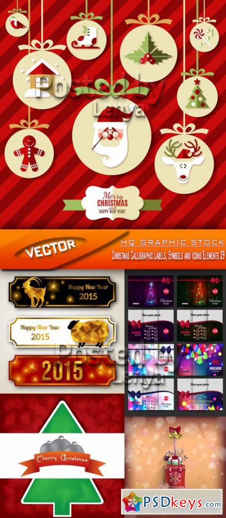 Stock Vector - Christmas Calligraphic Labels, Symbols and Icons Elements 29