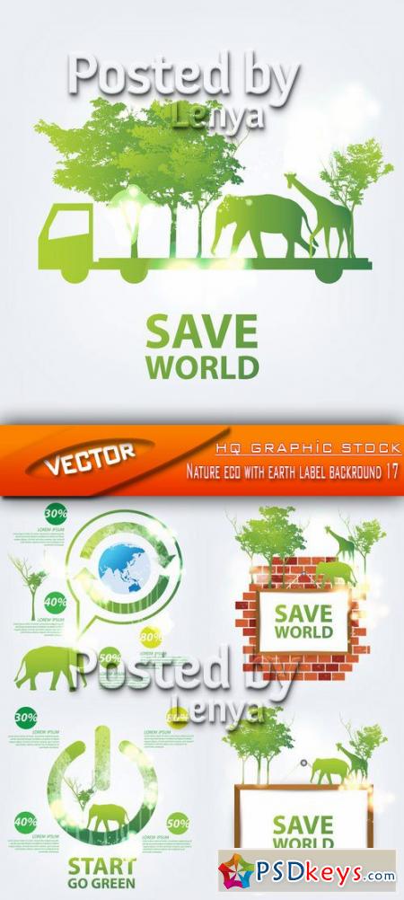 Stock Vector - Nature eco with earth label backround 17
