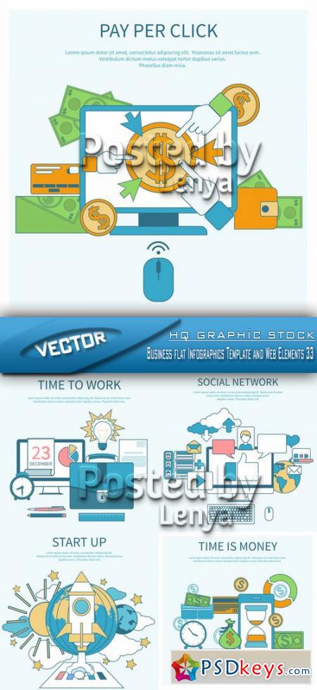Stock Vector - Business flat Infographics Template and Web Elements 33
