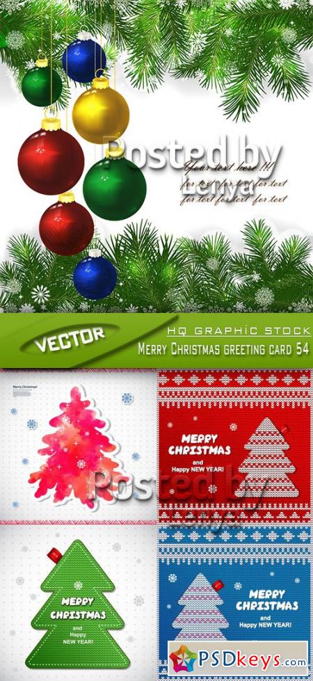 Stock Vector - Merry Christmas greeting card 54