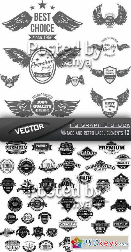 Stock Vector - Vintage and retro label elements 12