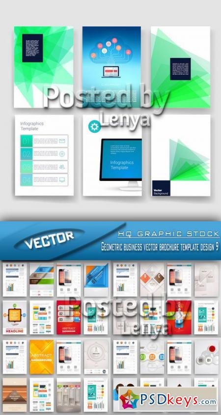 Stock Vector - Geometric business vector brochure template design 9