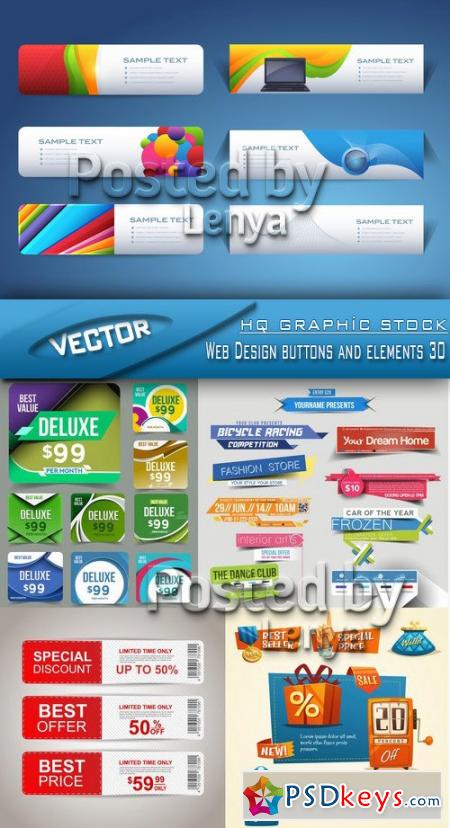 Stock Vector - Web Design buttons and elements 30