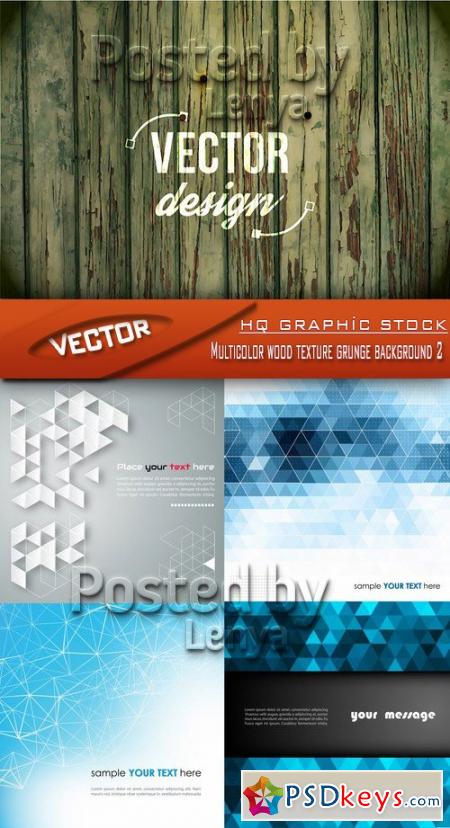 Stock Vector - Multicolor wood texture grunge background 2