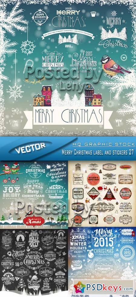 Stock Vector - Merry Christmas label and stickers 27