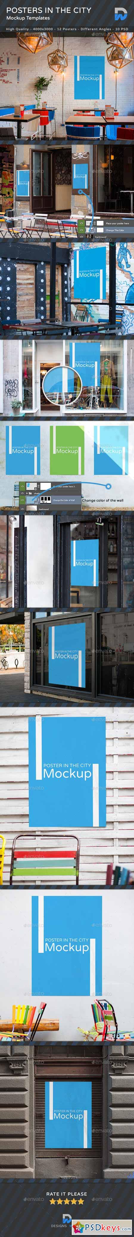 Posters in the City Mock-ups 9859083