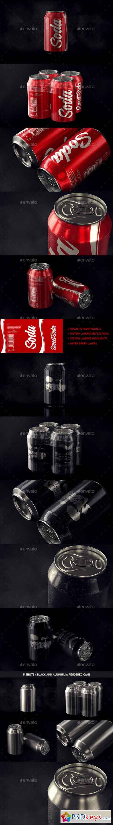 Photorealistic Aluminum Soda Can Mockup 9810580