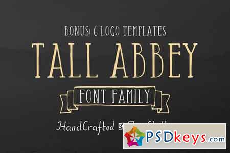 Tall Abbey Serif + 6 Logo Templates 130093