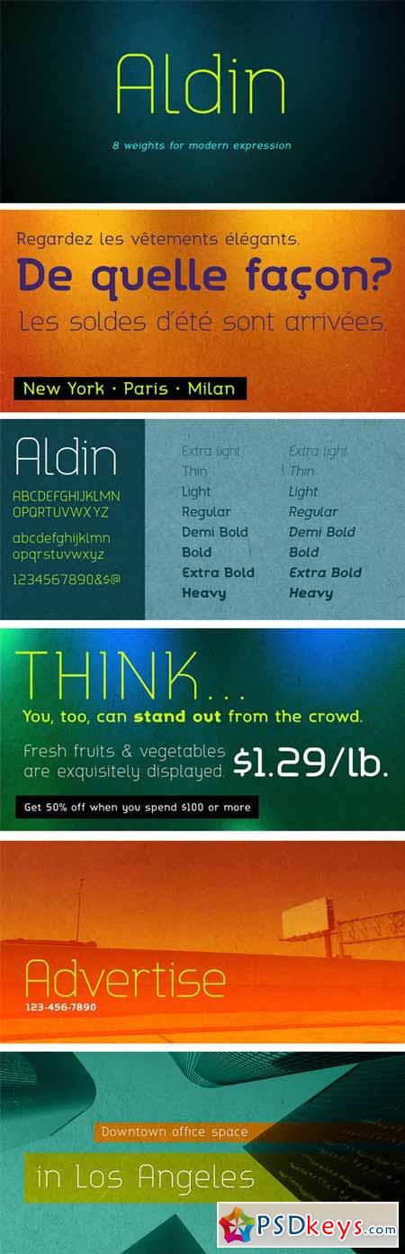 Aldin Font Family - 16 Fonts $35