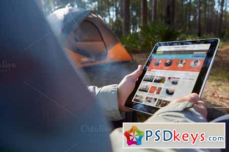 Camping Collection iPad & Tent PSD 149371