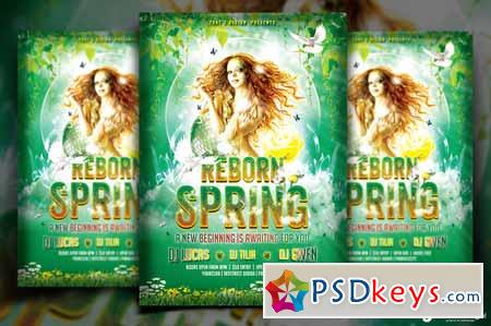 Spring Party Flyer Template 90740