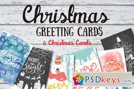 6 Christmas greeting cards set 132057