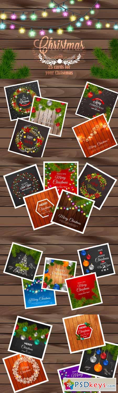 Set of 25 Christmas cards 125483