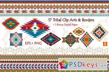 Tribal Clip Art & Border- EPS + PNG 39549