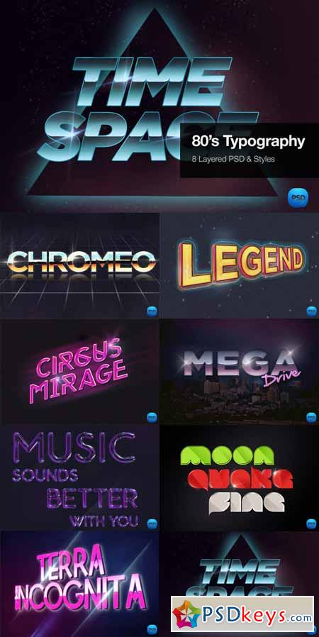 80's Typography Text Effects 79756