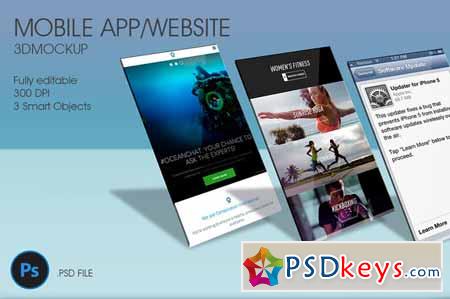 Mobile App Website 3D Mockup 53279