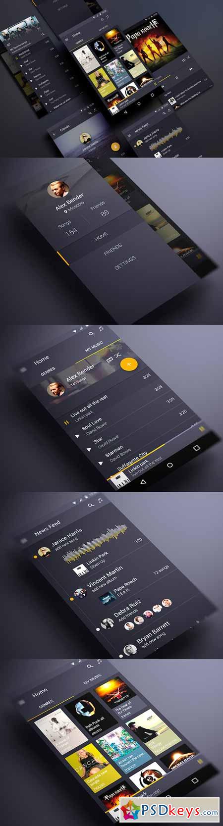 Android music App Material design 139303