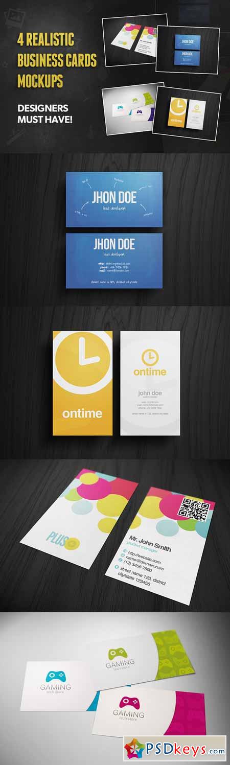 4 Realistic Business Card Mockups 154061