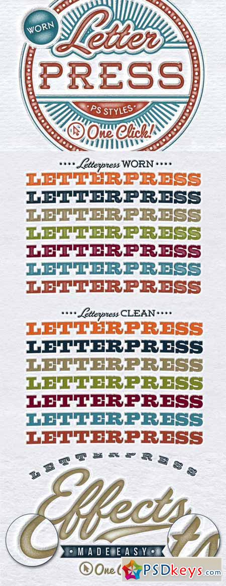 Worn Letterpress Photoshop Styles 157033