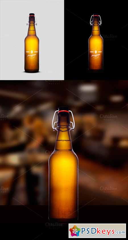 Liter Beer Bottle Mock-Up 157926