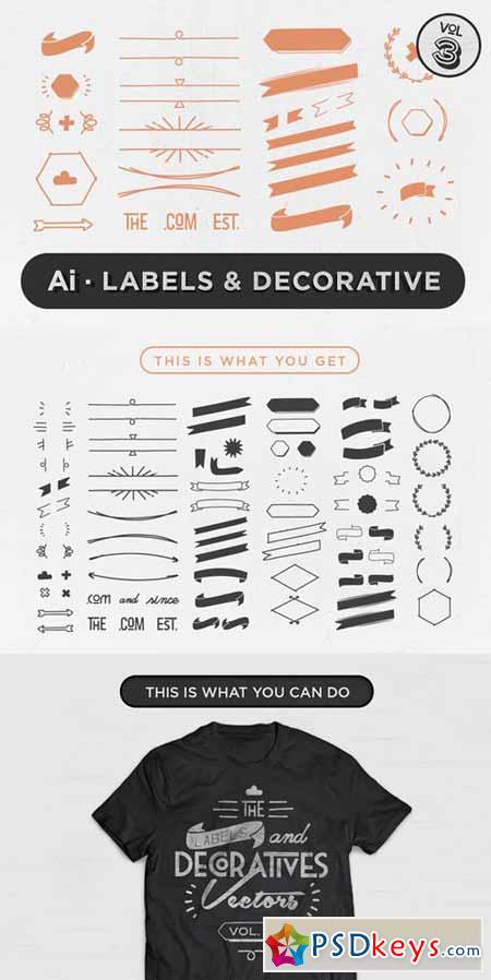 Labels & Decorative Vectors Vol.3 62735