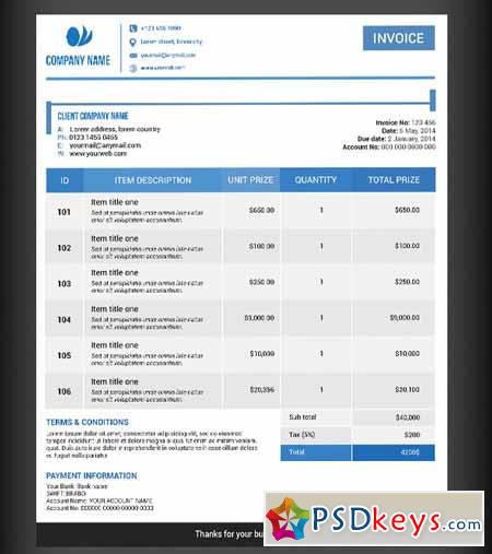 Invoice Template 74614