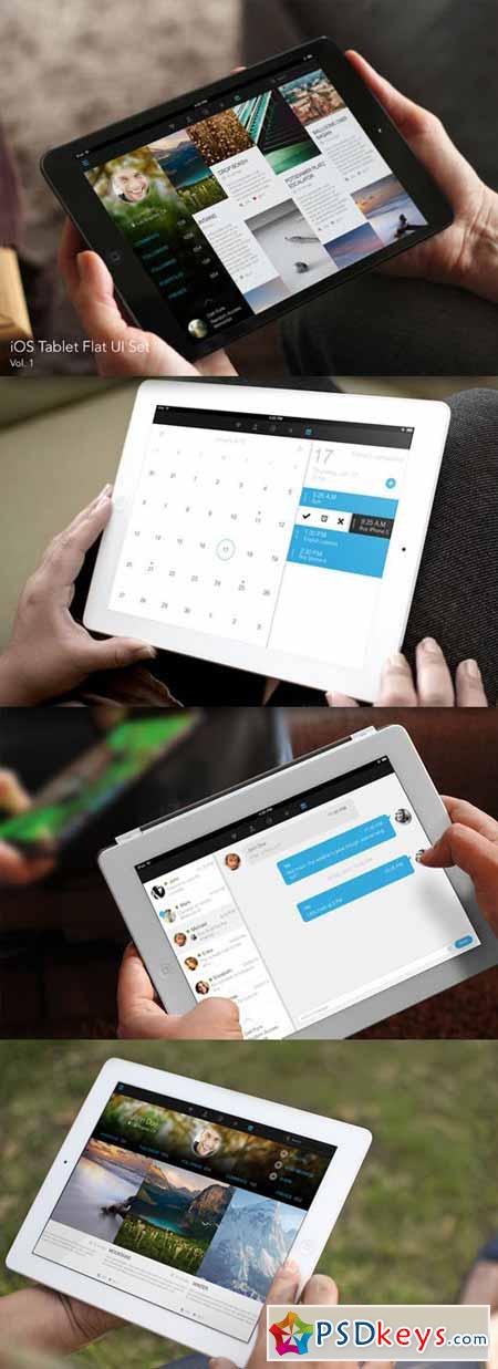 iOS Tablet Flat UI Set Vol. 1 87593