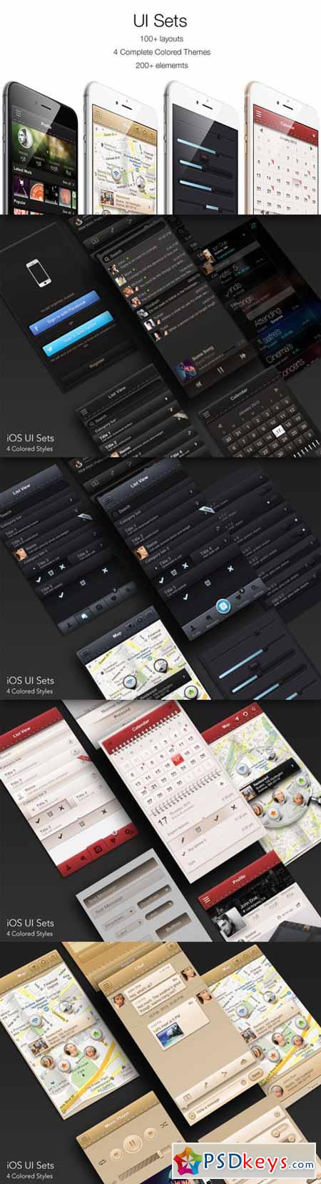 iOS UI Sets 4 Colors 87580