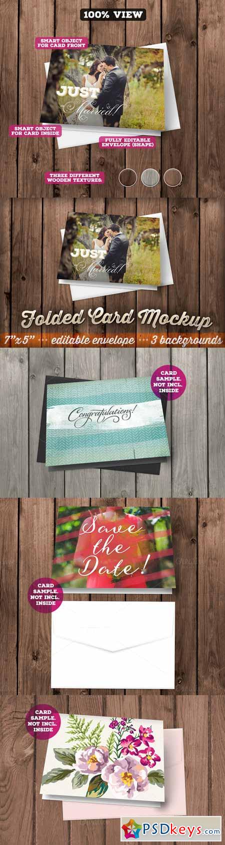 Folded Card Mockup w Envelope 149052