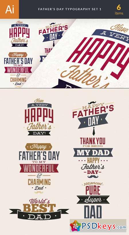 Father's Day Typography Vector Illustrations Pack 1