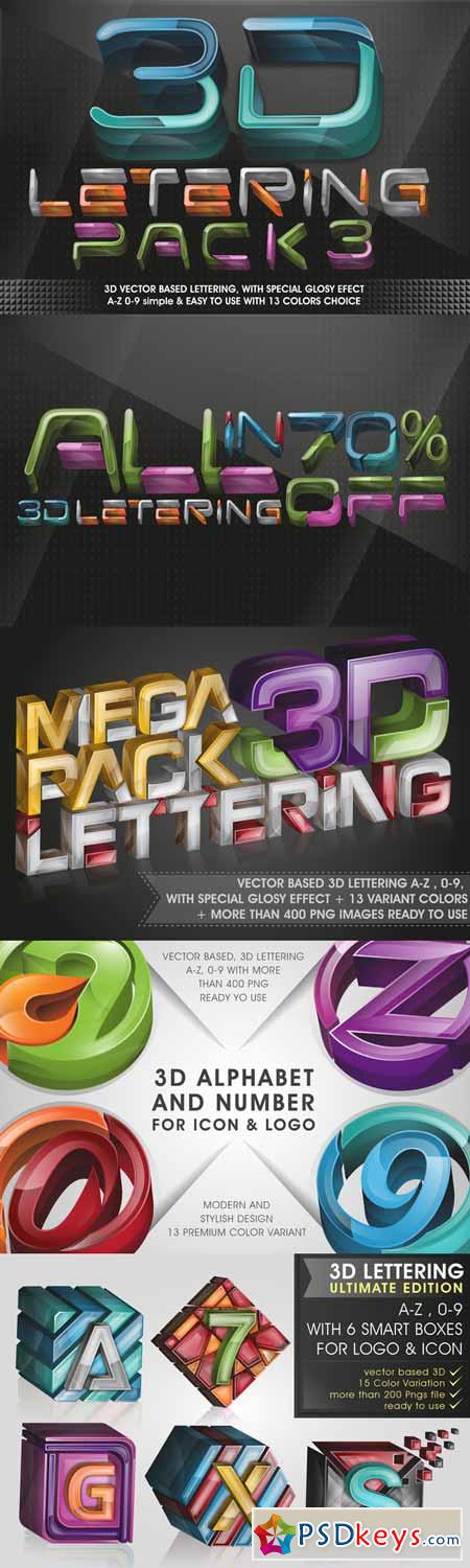 All in 3D Lettering Bundle 111460