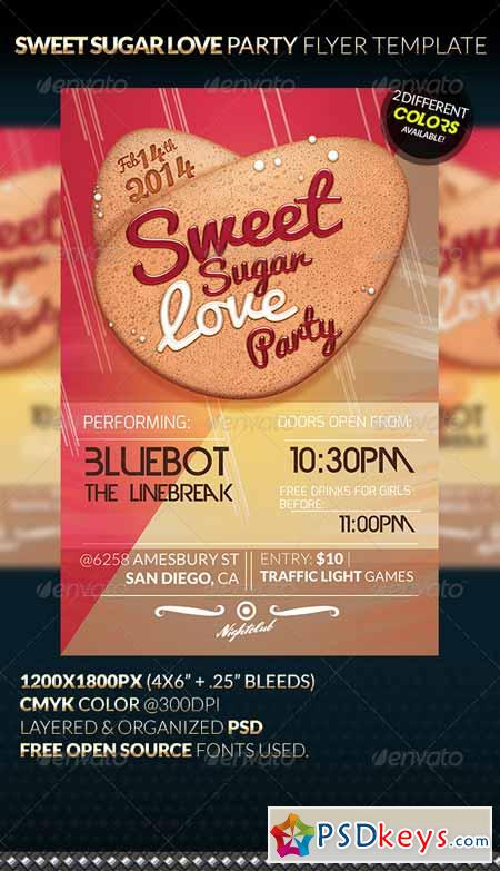 Sweet Sugar Love Party Flyer Template 3889350