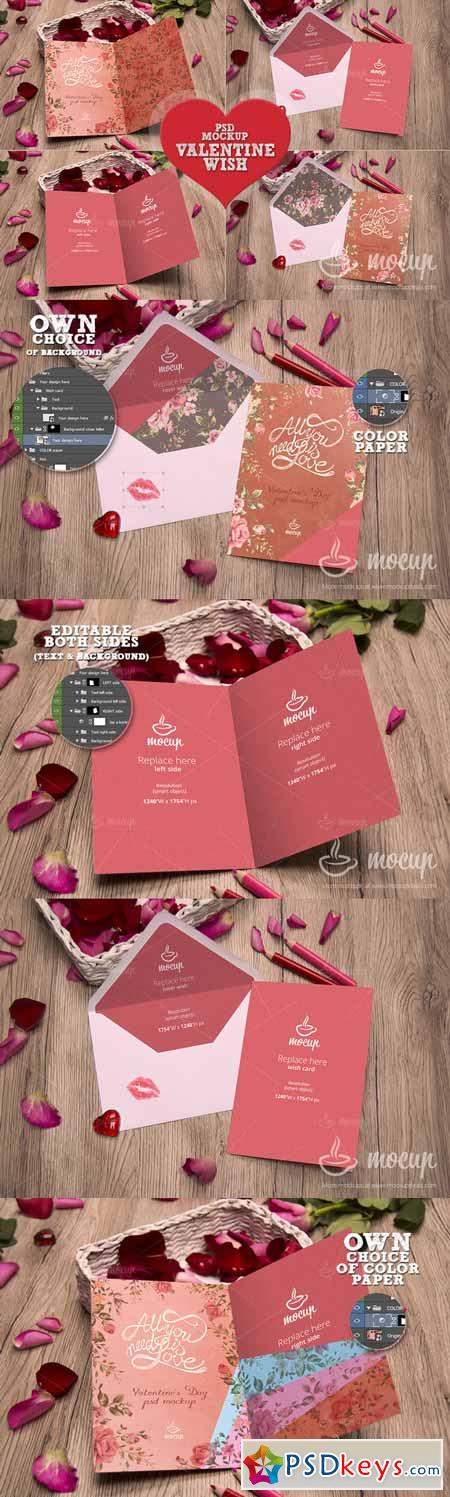 2 PSD Valentine Wish Mockup 168165