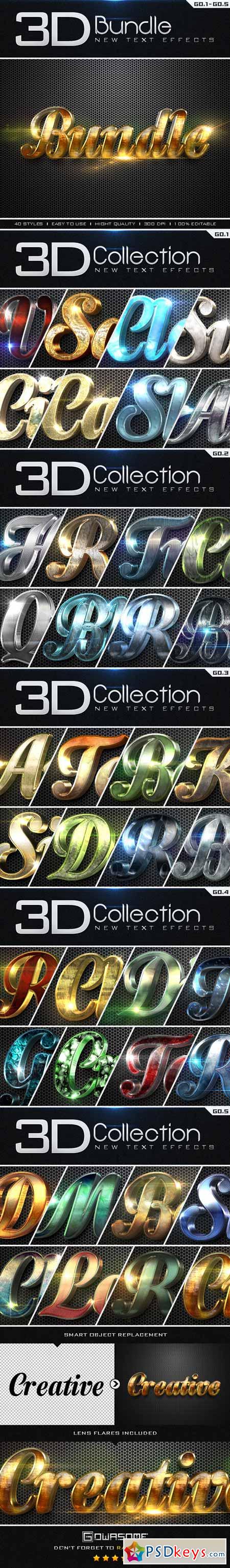 New 3D Collection Text Effects Bundle 9792352